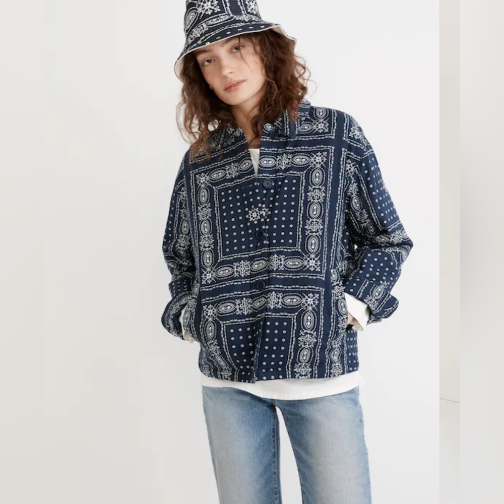 Madewell Padded Chore Jacket In Vintage Bandanna